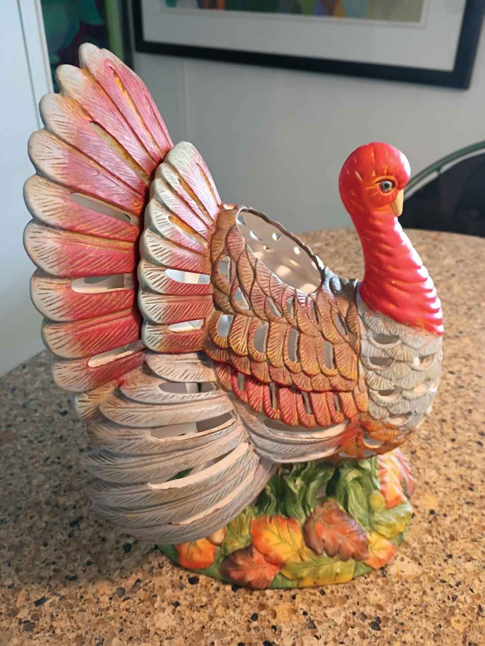 Decorative Pink Turkey Planter - Home Holiday Accent